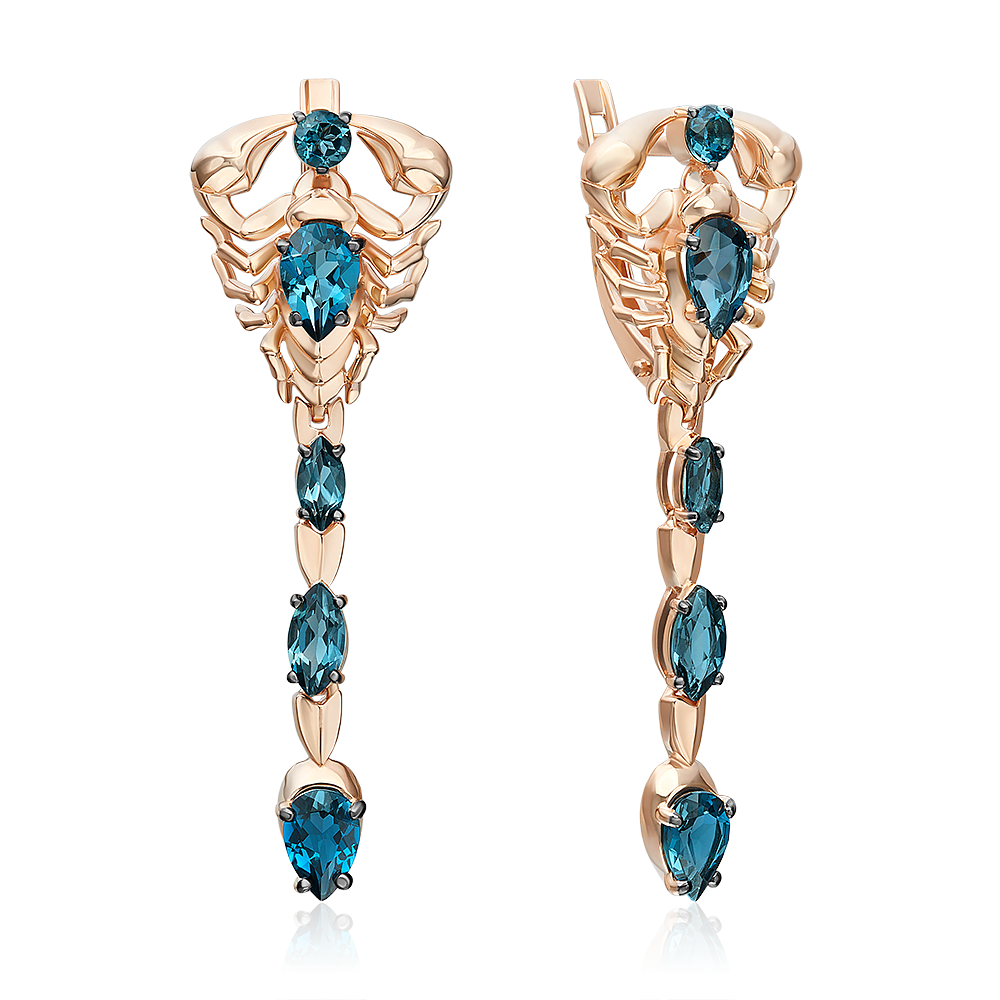 Серьги в красном золоте с топазами Ювелирное изделие - Серьги в красном золоте с топазами в магазине Best-Gold 134063