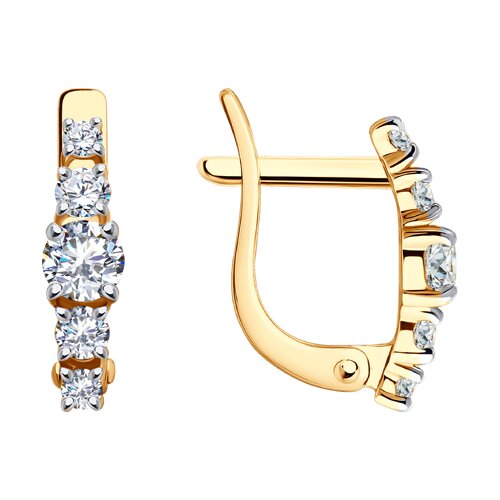 Серьги из красного золота с фианитами Ювелирное изделие - Серьги из красного золота с фианитами в магазине Best-Gold 130061