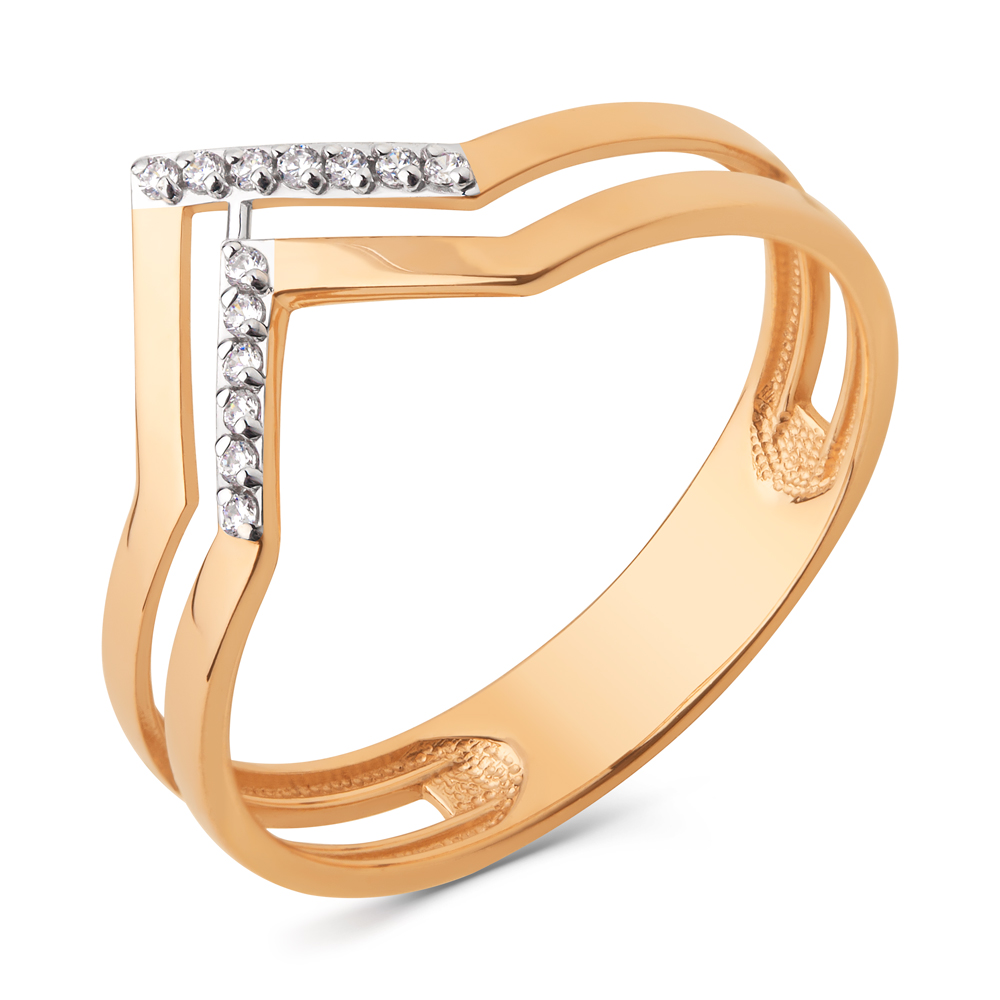 Кольцо из красного золота с фианитами Ювелирное изделие - Кольцо из красного золота с фианитами в магазине Best-Gold 145442