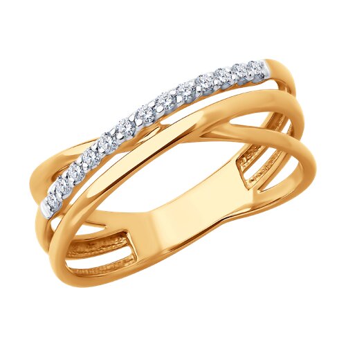 Кольцо из красного золота с фианитами Ювелирное изделие - Кольцо из красного золота с фианитами в магазине Best-Gold 145874