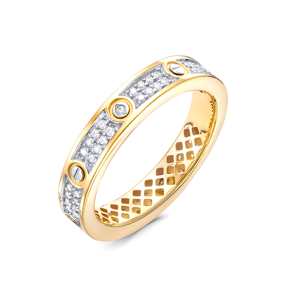 Кольцо из желтого золота с фианитами Ювелирное изделие - Кольцо из желтого золота с фианитами в магазине Best-Gold 141031