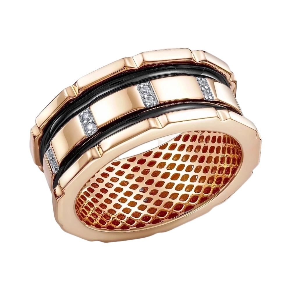 Ювелирное изделие - Кольцо из красного золота с фианитами в магазине Best-Gold 156866