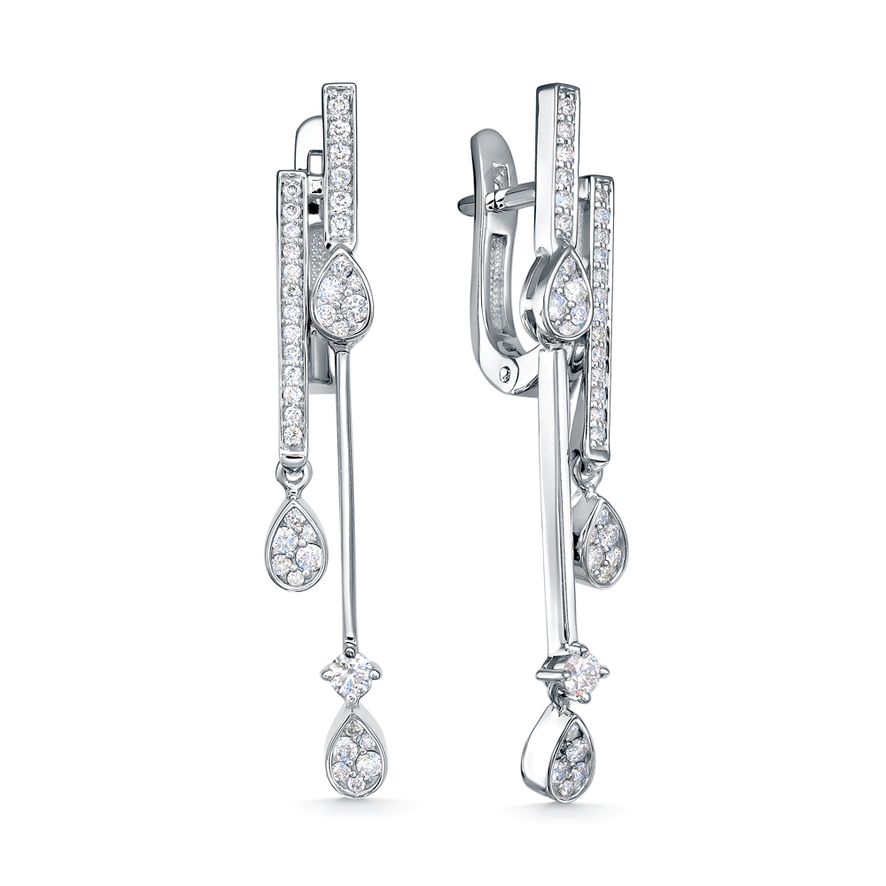 Серьги из белого золота с бриллиантами Ювелирное изделие - Серьги из белого золота с бриллиантами в магазине Best-Gold 146760