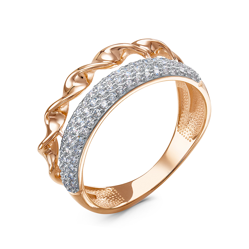 Кольцо из красного золота с фианитами Ювелирное изделие - Кольцо из красного золота с фианитами в магазине Best-Gold 133059