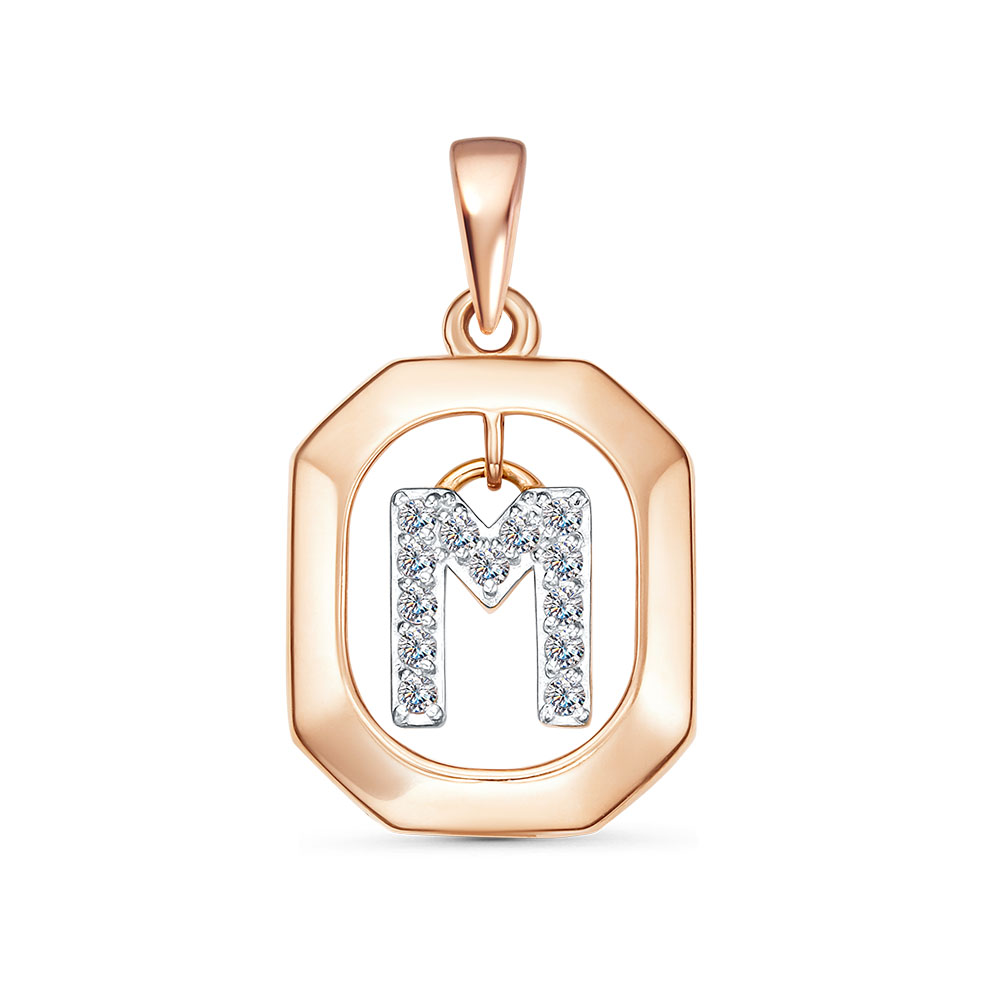 Подвеска из красного золота с фианитами Ювелирное изделие - Подвеска из красного золота с фианитами в магазине Best-Gold 145330