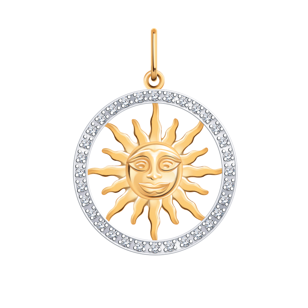 Подвеска из красного золота с фианитами Ювелирное изделие - Подвеска из красного золота с фианитами в магазине Best-Gold 131139