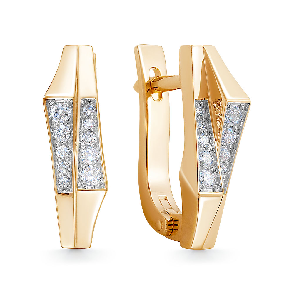 Серьги из красного золота с бриллиантами Ювелирное изделие - Серьги из красного золота с бриллиантами в магазине Best-Gold 150916