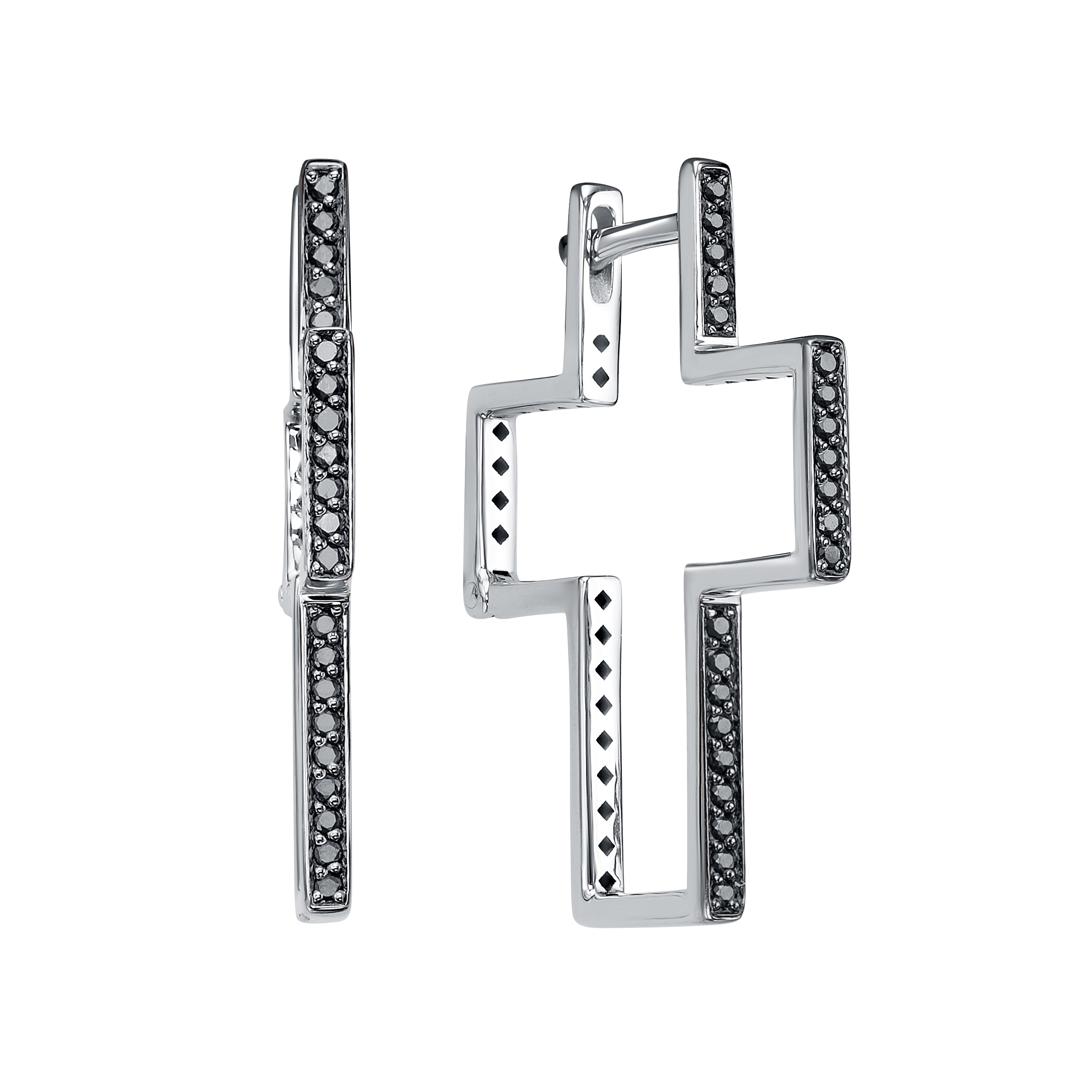 Ювелирное изделие - Серьги из белого золота с бриллиантами в магазине Best-Gold 144220