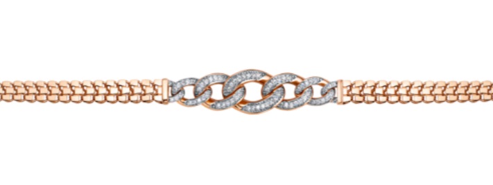 Браслет в красном золоте с фианитами Ювелирное изделие - Браслет в красном золоте с фианитами в магазине Best-Gold 130943