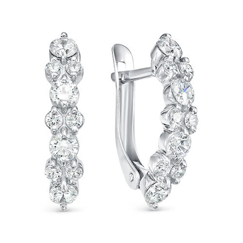 Серьги из белого золота с фианитами Ювелирное изделие - Серьги из белого золота с фианитами в магазине Best-Gold 145057