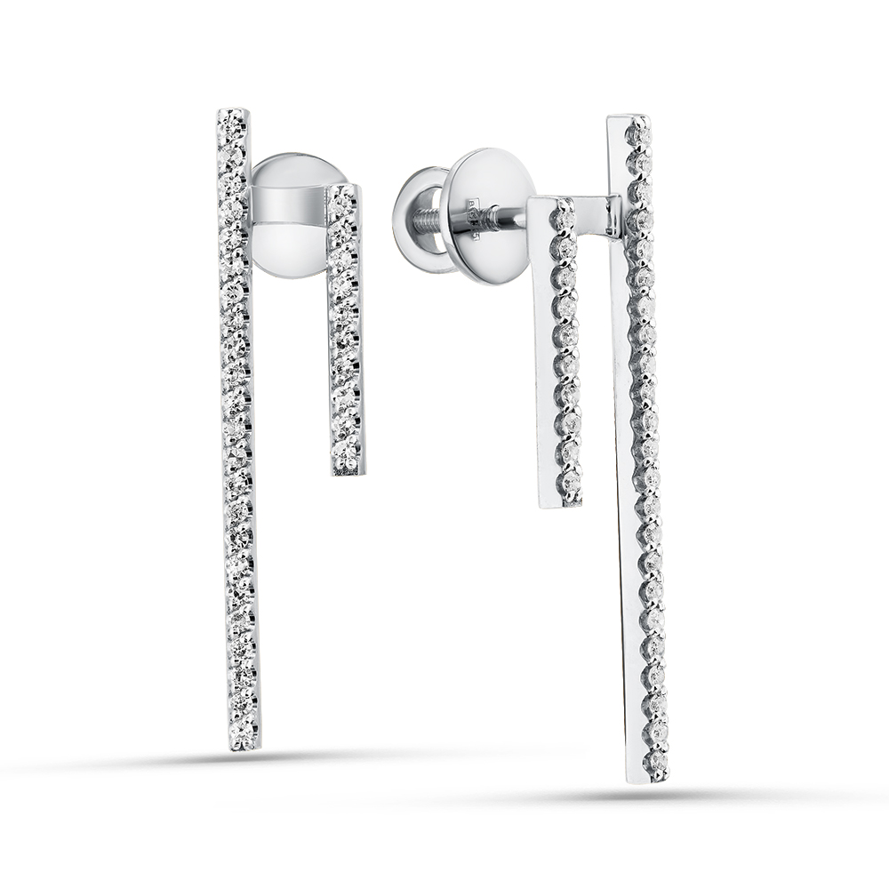 Серьги из белого золота с бриллиантами Ювелирное изделие - Серьги из белого золота с бриллиантами в магазине Best-Gold 144908