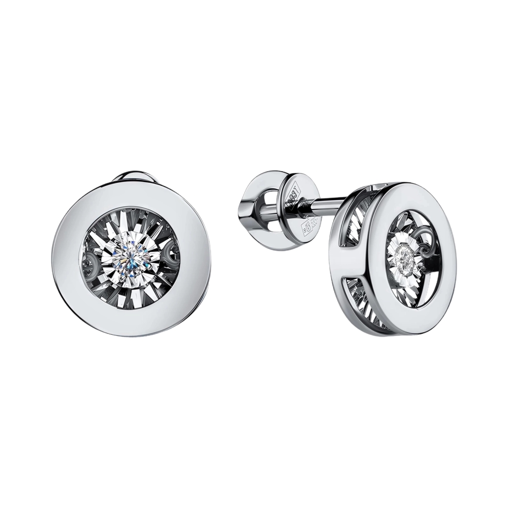 Серьги из белого золота с бриллиантами Ювелирное изделие - Серьги из белого золота с бриллиантами в магазине Best-Gold 156278