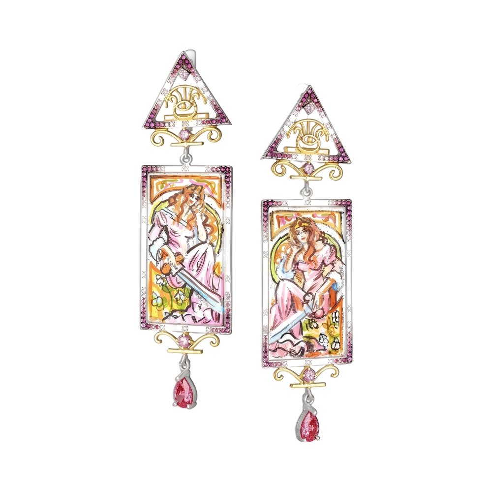 Ювелирное изделие - Серьги из серебра с фианитами в магазине Best-Gold 156269