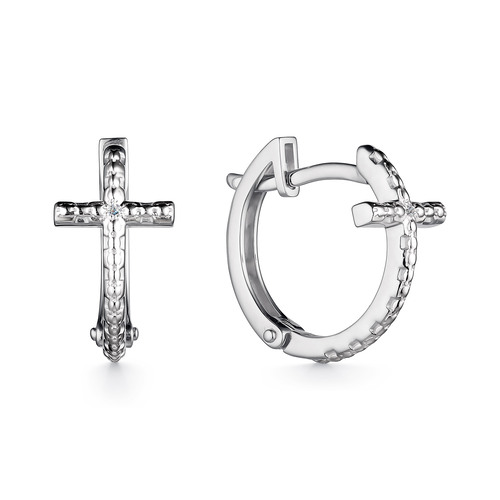 Ювелирное изделие - Серьги из белого золота с бриллиантами в магазине Best-Gold 029137