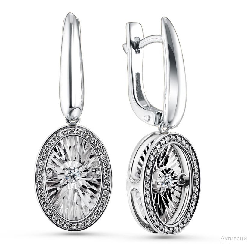 Серьги из белого золота с бриллиантам Ювелирное изделие - Серьги из белого золота с бриллиантам в магазине Best-Gold 140811