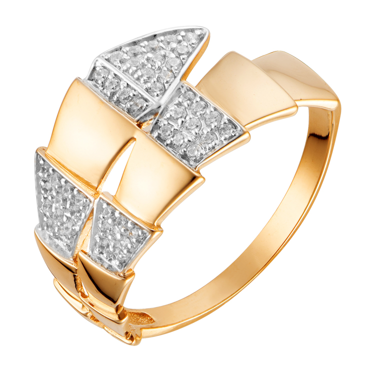 Кольцо из красного золота с фианитами Ювелирное изделие - Кольцо из красного золота с фианитами в магазине Best-Gold 050652