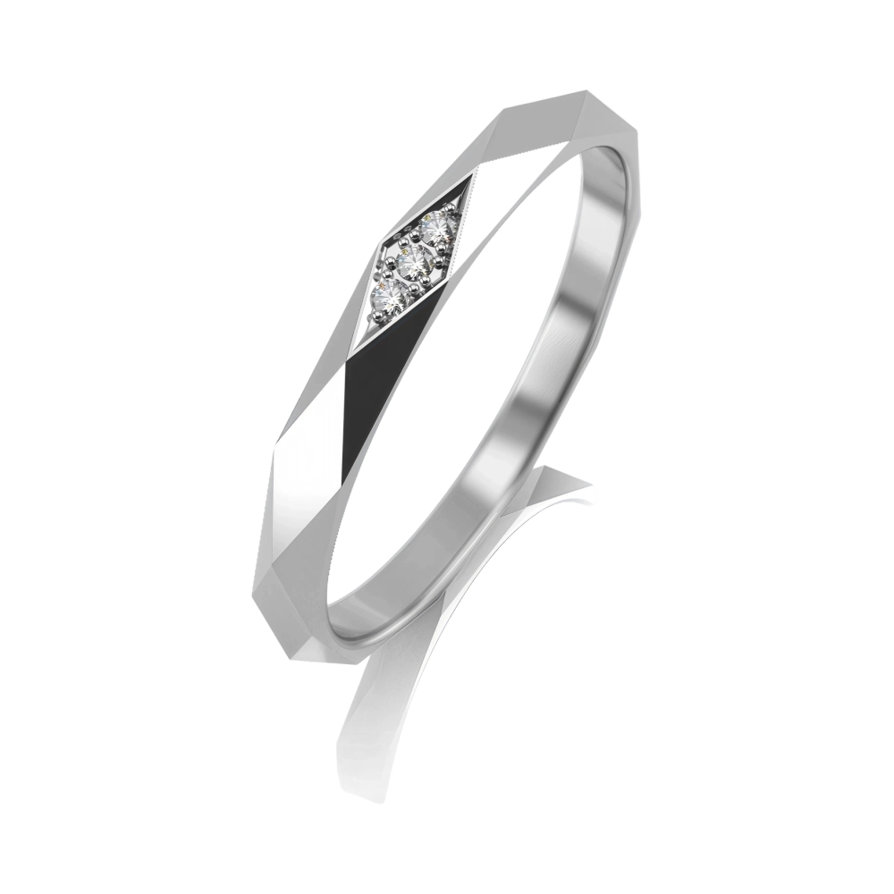 Ювелирное изделие - Обручальное кольцо из белого золота с бриллиантами в магазине Best-Gold 143517