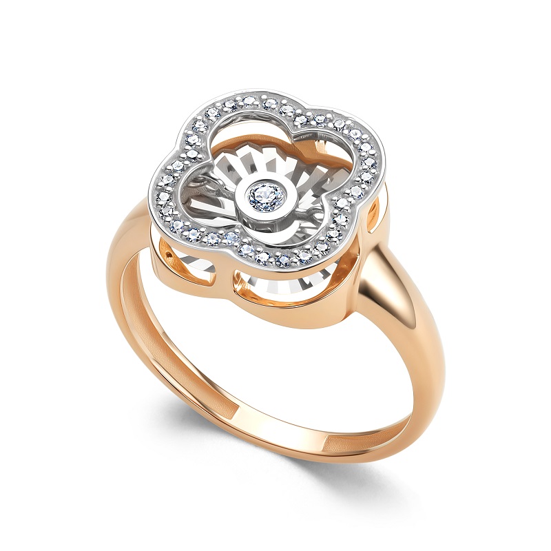 Ювелирное изделие - Кольцо из красного золота с бриллиантами в магазине Best-Gold 154350