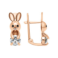 Серьги из красного золота с фианитами Ювелирное изделие - Серьги из красного золота с фианитами в магазине Best-Gold 124842