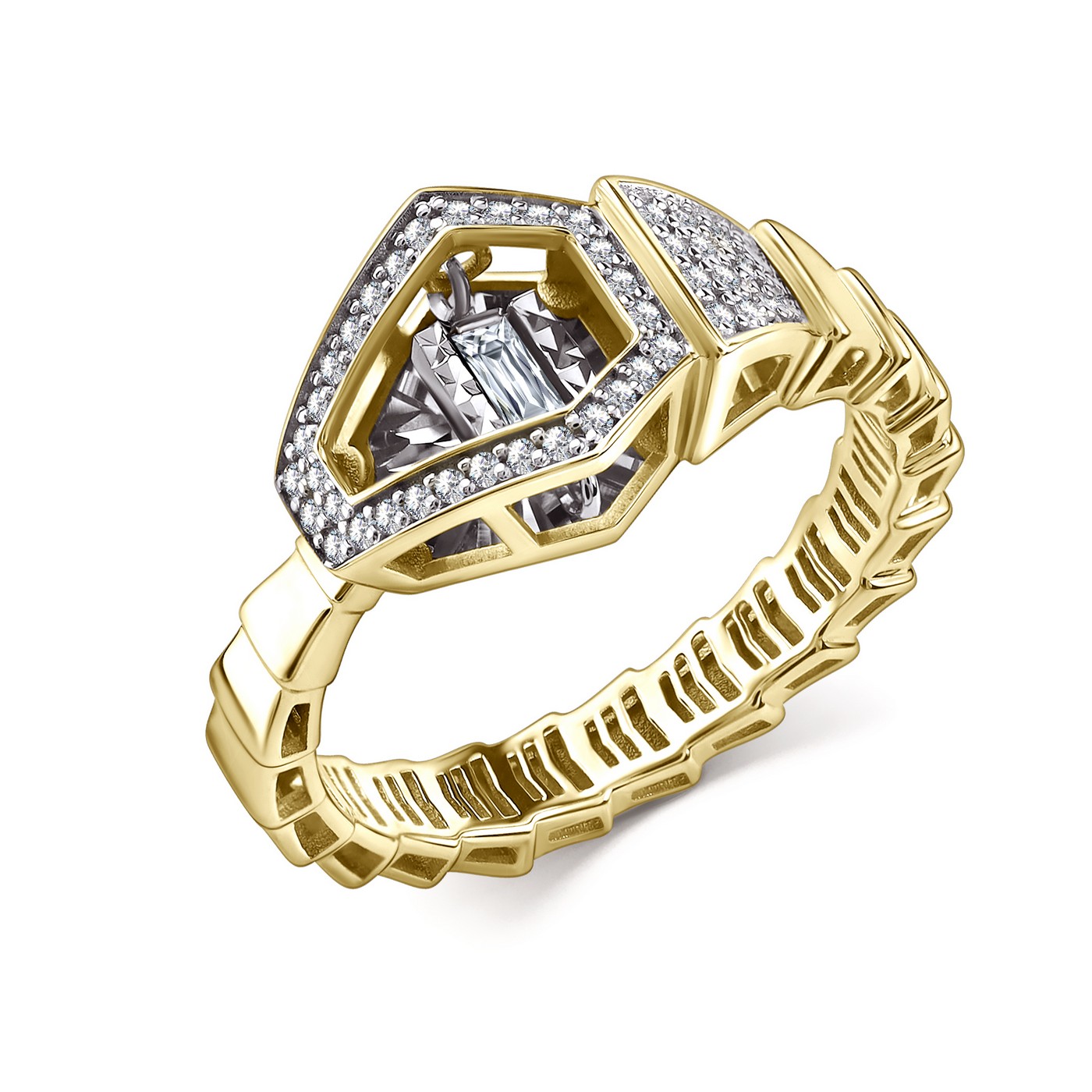 Ювелирное изделие - Кольцо из желтого золота с бриллиантами в магазине Best-Gold 151361