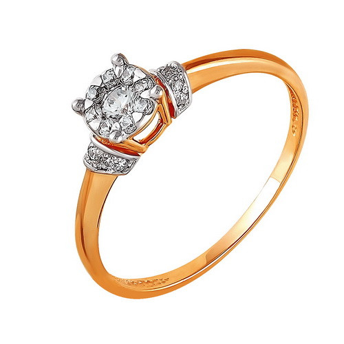 Ювелирное изделие - Кольцо из красного золота с фианитами в магазине Best-Gold 040438