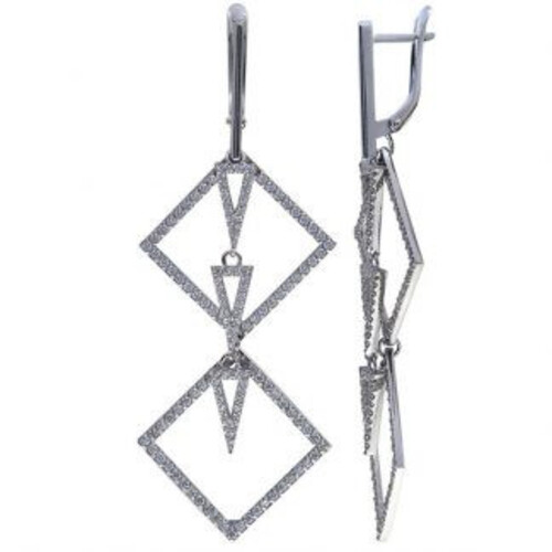 Серьги из серебра с фианитами Ювелирное изделие - Серьги из серебра с фианитами в магазине Best-Gold 051309