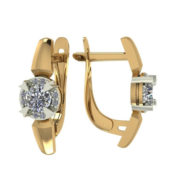 Ювелирное изделие - Серьги из красного золота с фианитами в магазине Best-Gold 033867