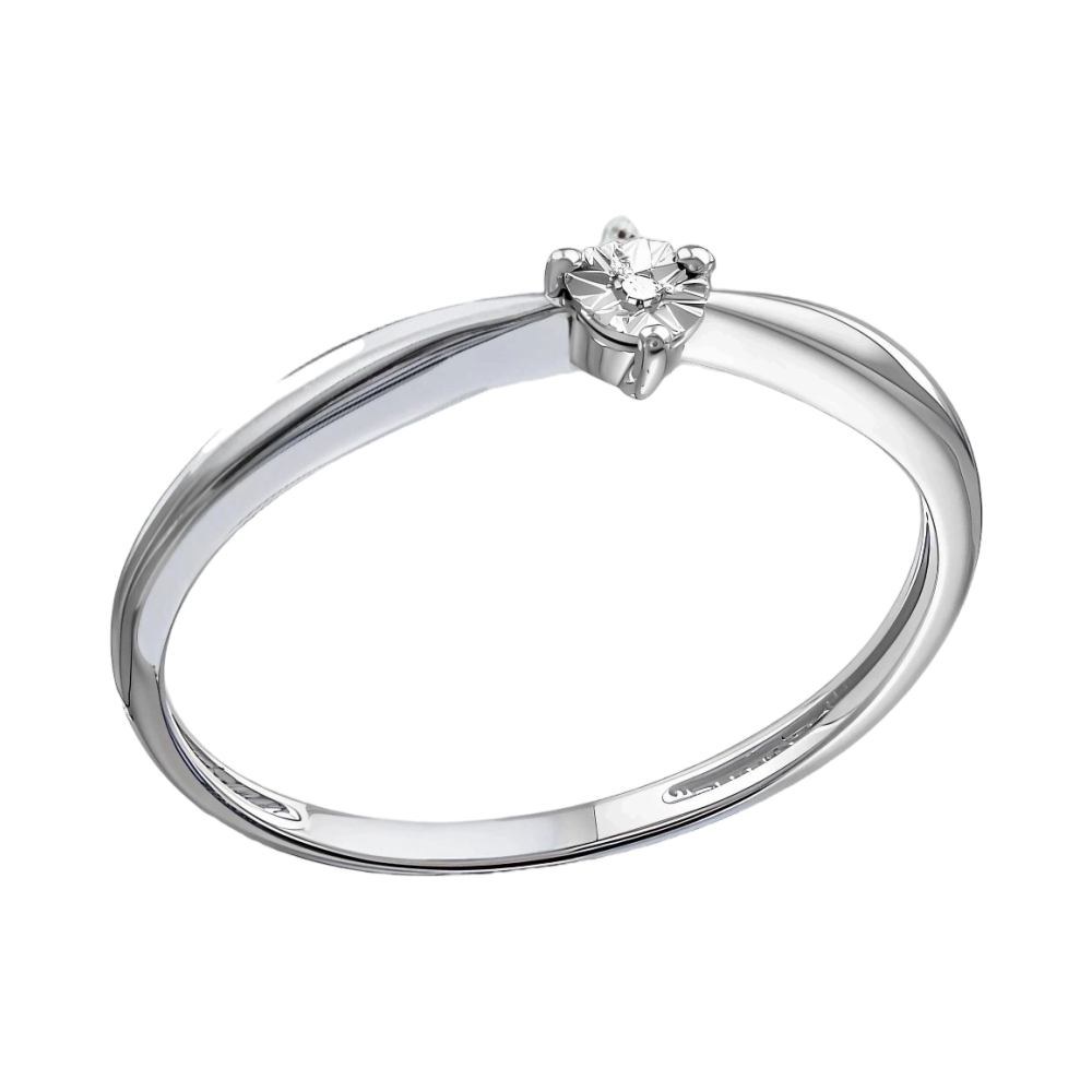 Ювелирное изделие - Кольцо в серебре с бриллиантом в магазине Best-Gold 127566