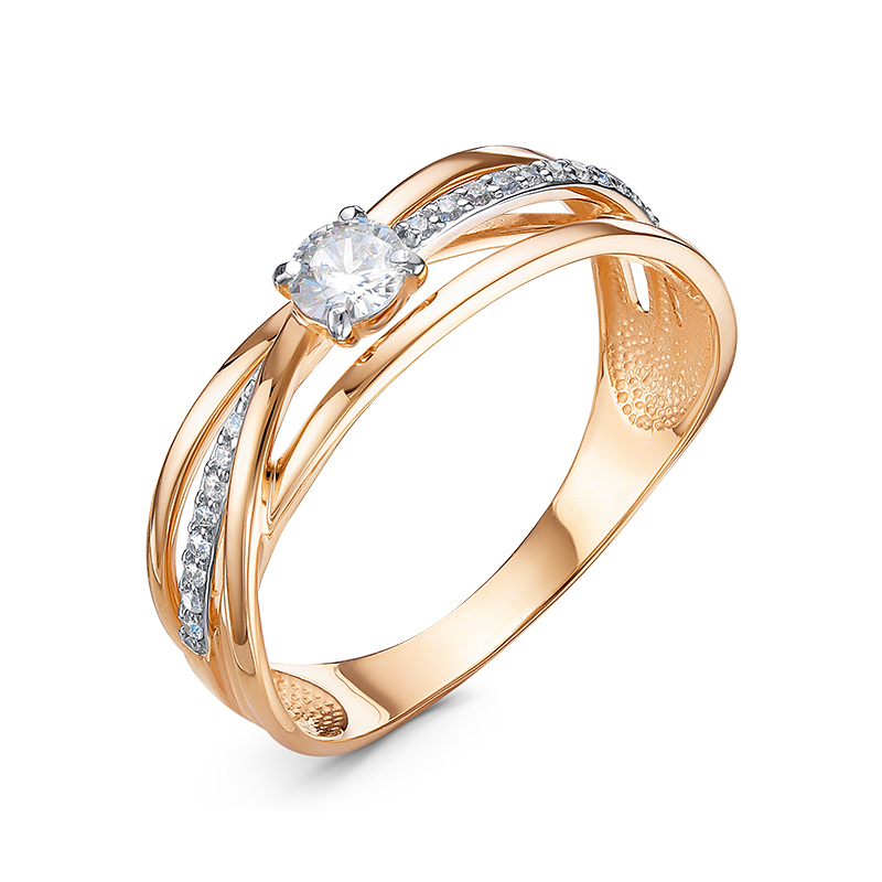 Ювелирное изделие - Кольцо из красного золота с фианитами в магазине Best-Gold 133145