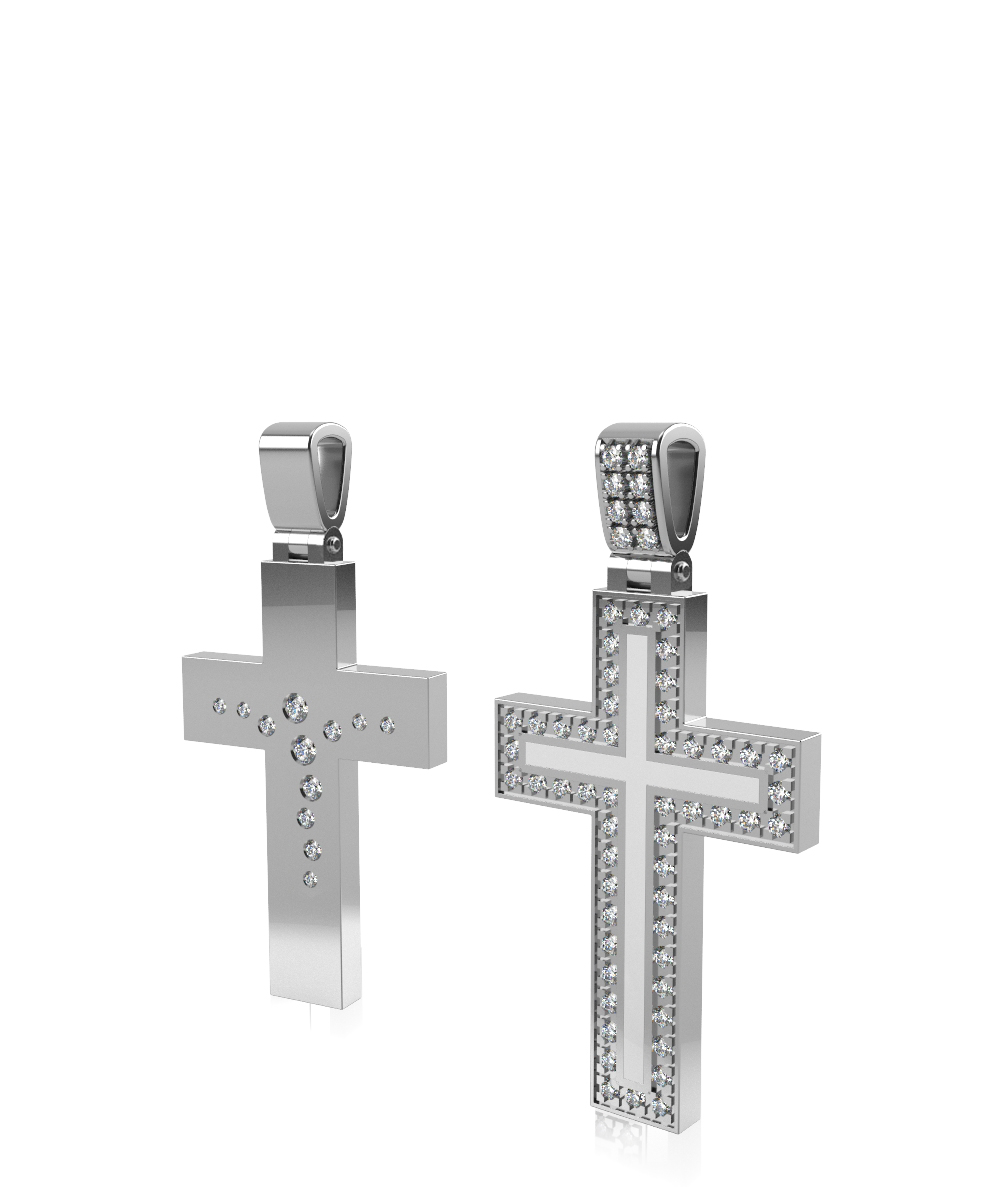Крест из серебра с фианитами Ювелирное изделие - Крест из серебра с фианитами в магазине Best-Gold 134573