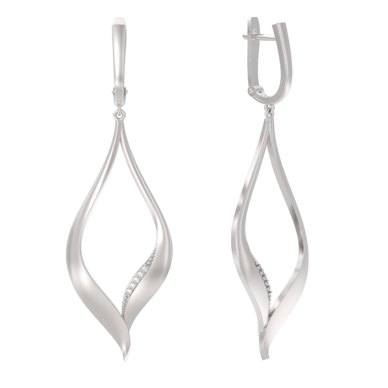 Серьги из серебра с фианитами Ювелирное изделие - Серьги из серебра с фианитами в магазине Best-Gold 127073