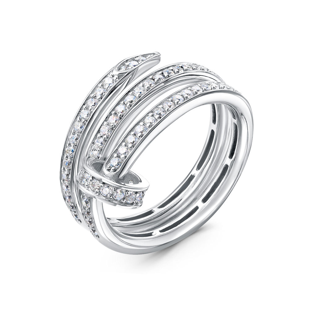 Кольцо из белого золота с фианитами Ювелирное изделие - Кольцо из белого золота с фианитами в магазине Best-Gold 134952