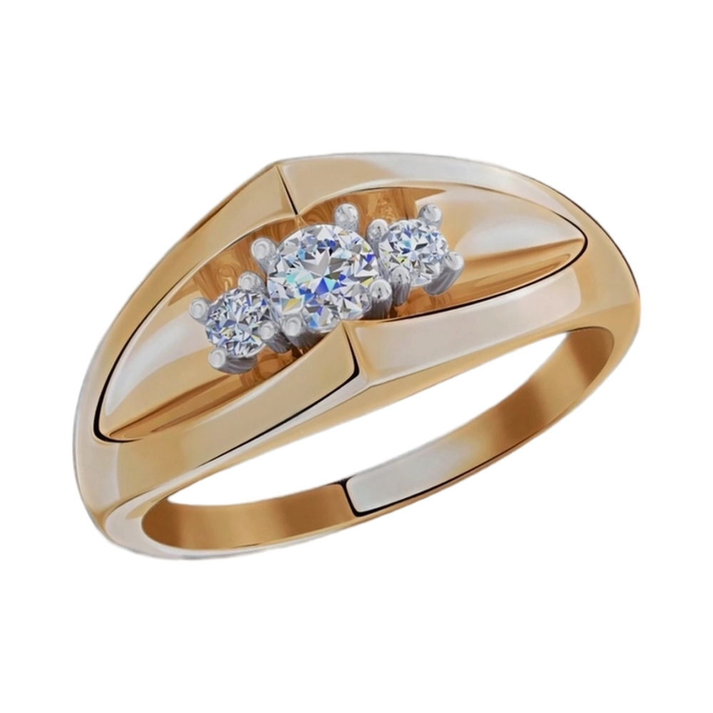 Ювелирное изделие - Кольцо из красного золота с фианитами в магазине Best-Gold 109108