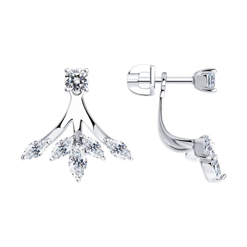 Серьги из серебра с фианитами Ювелирное изделие - Серьги из серебра с фианитами в магазине Best-Gold 044796