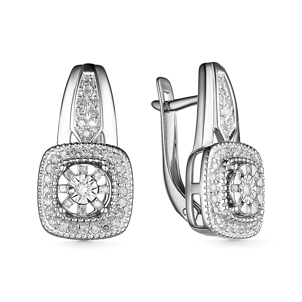 Серьги из белого золота с бриллиантами Ювелирное изделие - Серьги из белого золота с бриллиантами в магазине Best-Gold 151201