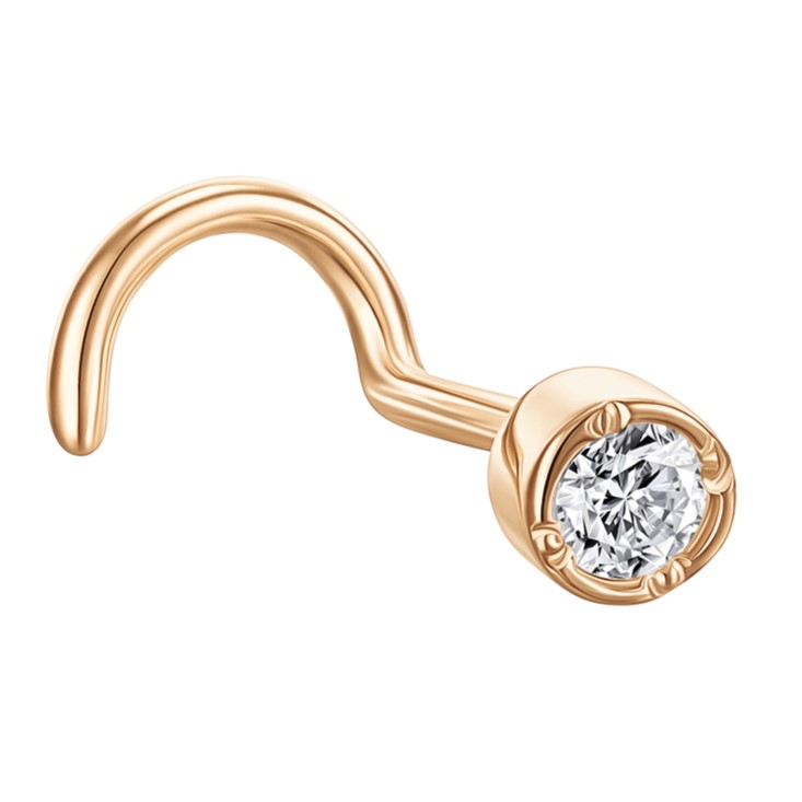 Пирсинг из красного золота с фианитом Ювелирное изделие - Пирсинг из красного золота с фианитом в магазине Best-Gold 130797