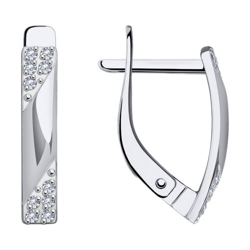 Серьги в белом золоте с фианитами Ювелирное изделие - Серьги в белом золоте с фианитами в магазине Best-Gold 130095