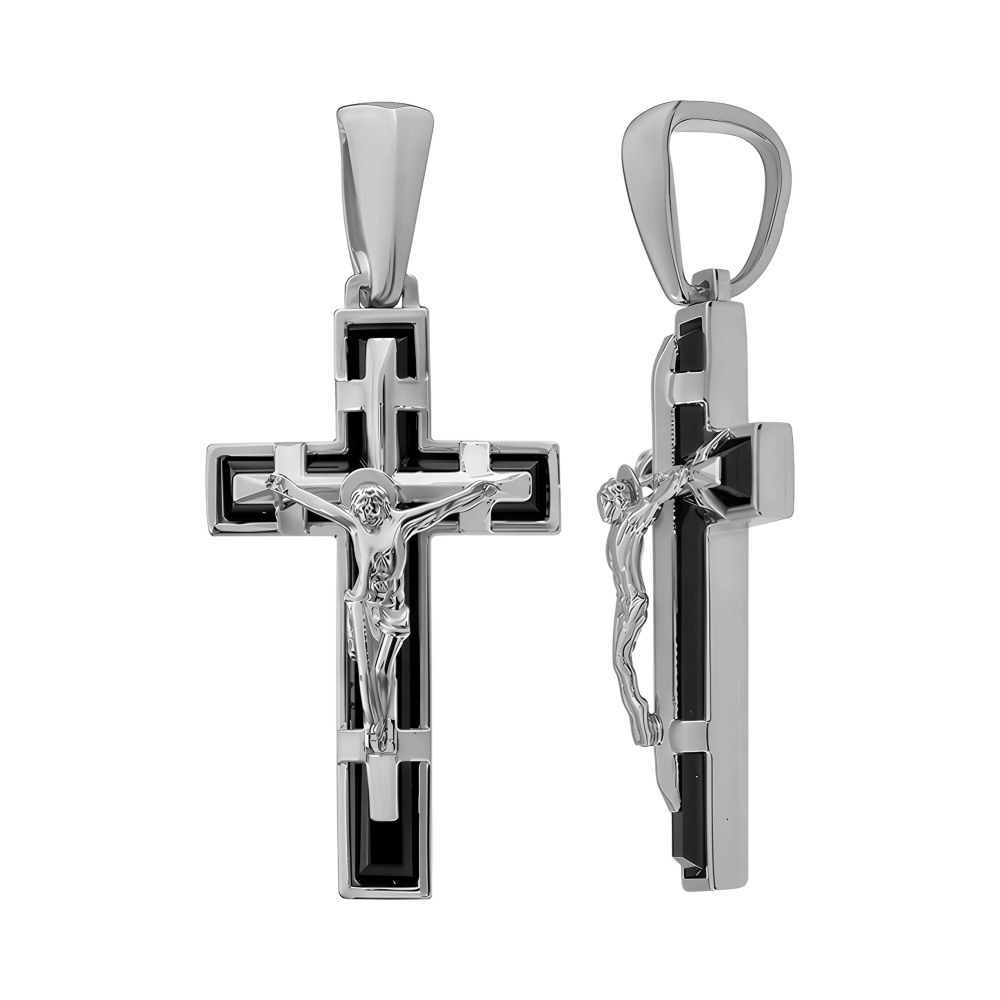 Ювелирное изделие - Крест из серебра с агатом в магазине Best-Gold 128032