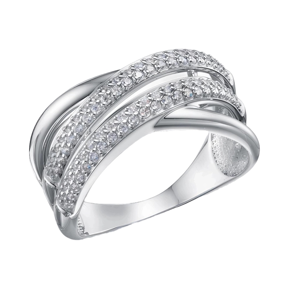 Кольцо из серебра с фианитами Ювелирное изделие - Кольцо из серебра с фианитами в магазине Best-Gold 146898