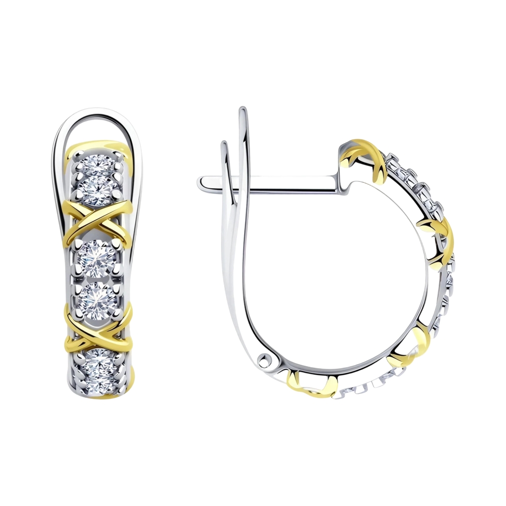 Серьги из серебра с фианитами Ювелирное изделие - Серьги из серебра с фианитами в магазине Best-Gold 152796