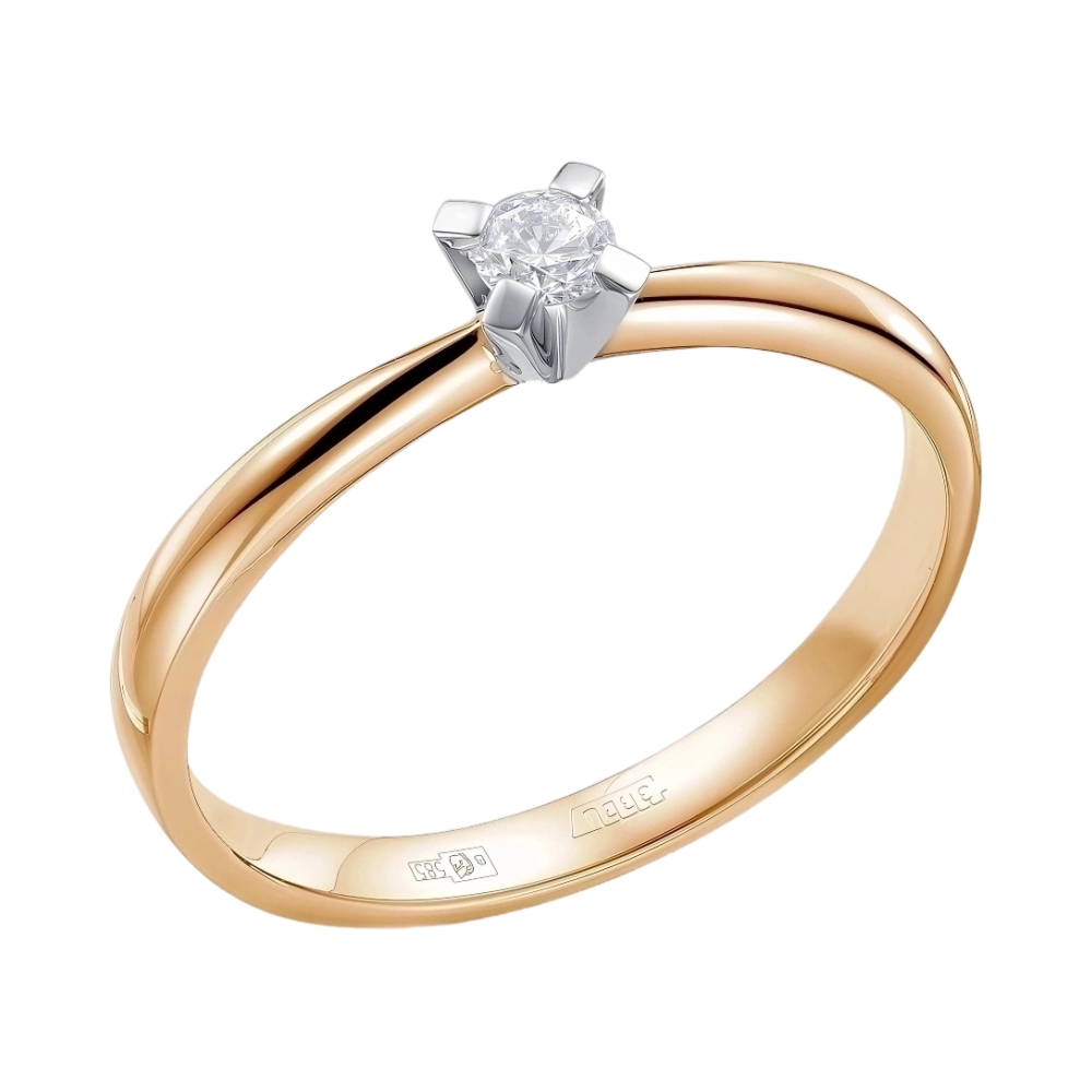 Ювелирное изделие - Помолвочное кольцо из красного золота с бриллиантом в магазине Best-Gold 145612