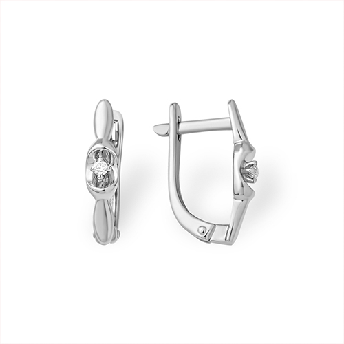 Серьги из серебра с бриллиантами Ювелирное изделие - Серьги из серебра с бриллиантами в магазине Best-Gold 153519