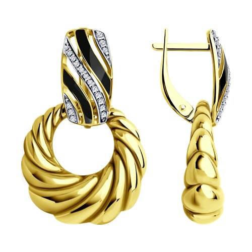 Ювелирное изделие - Серьги из серебра с фианитами в магазине Best-Gold 152737