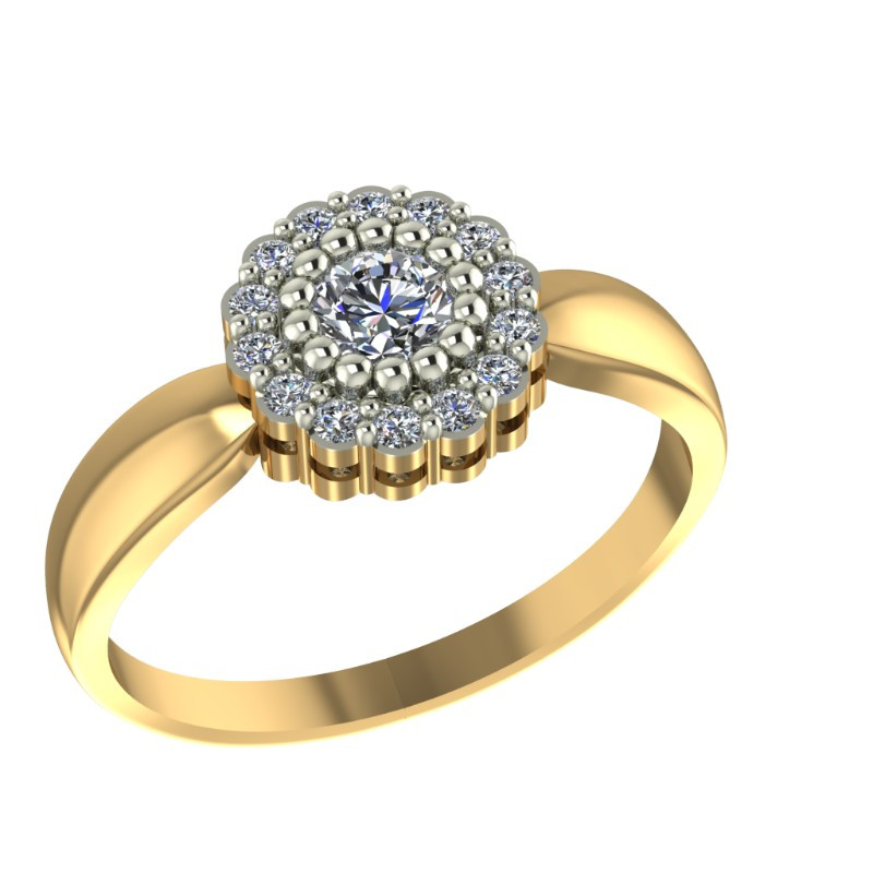 Кольцо из жёлтого золота с фианитами Ювелирное изделие - Кольцо из жёлтого золота с фианитами в магазине Best-Gold 033973