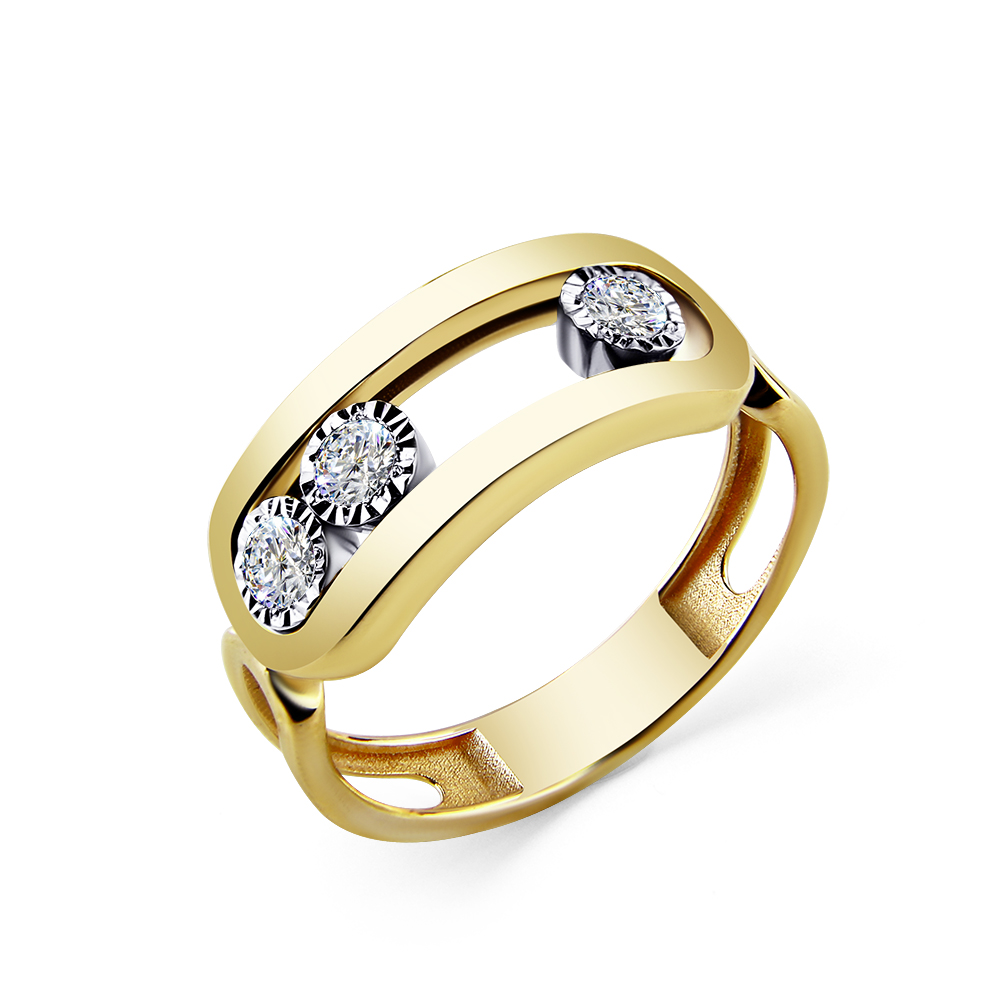 Кольцо из жёлтого золота с бриллиантами Ювелирное изделие - Кольцо из жёлтого золота с бриллиантами в магазине Best-Gold 145726