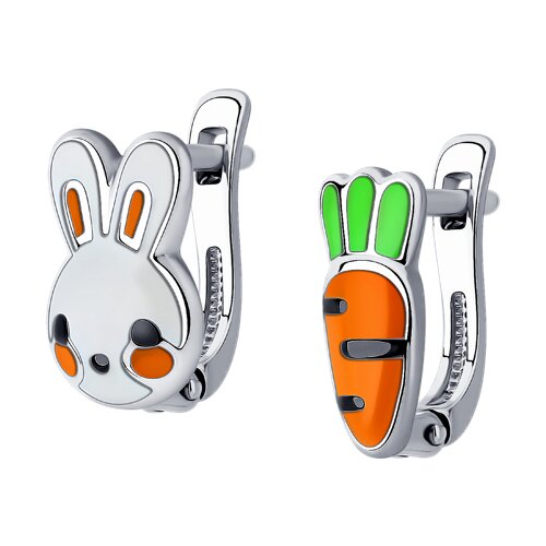 Серьги из серебра с эмалью Ювелирное изделие - Серьги из серебра с эмалью в магазине Best-Gold 124638