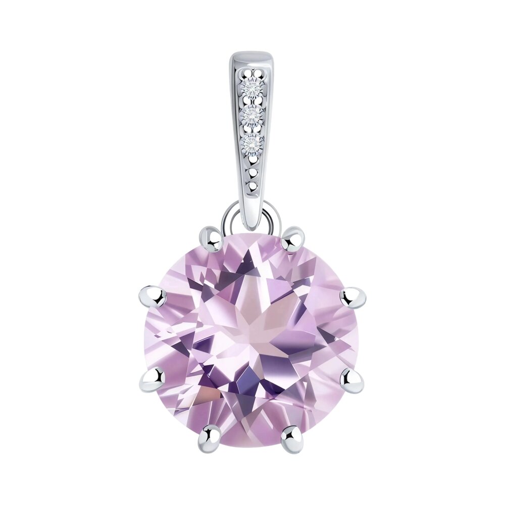 Ювелирное изделие - Подвеска из серебра с аметистом в магазине Best-Gold 152587
