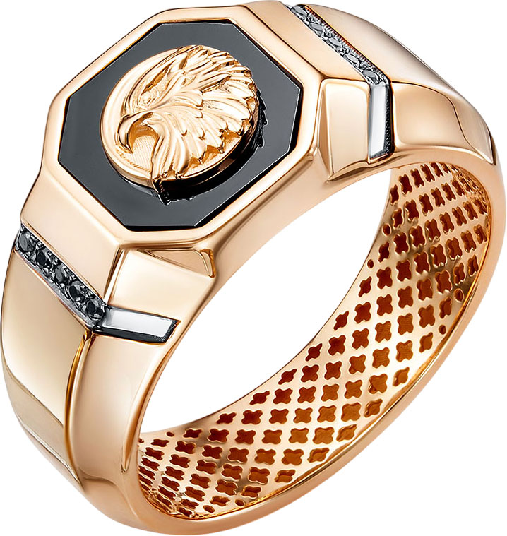 Ювелирное изделие - Кольцо из красного золота с ониксом в магазине Best-Gold 152060