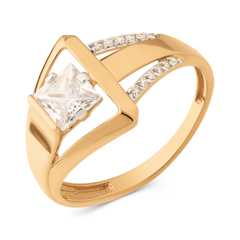 Кольцо из красного золота с фианитами Ювелирное изделие - Кольцо из красного золота с фианитами в магазине Best-Gold 151578