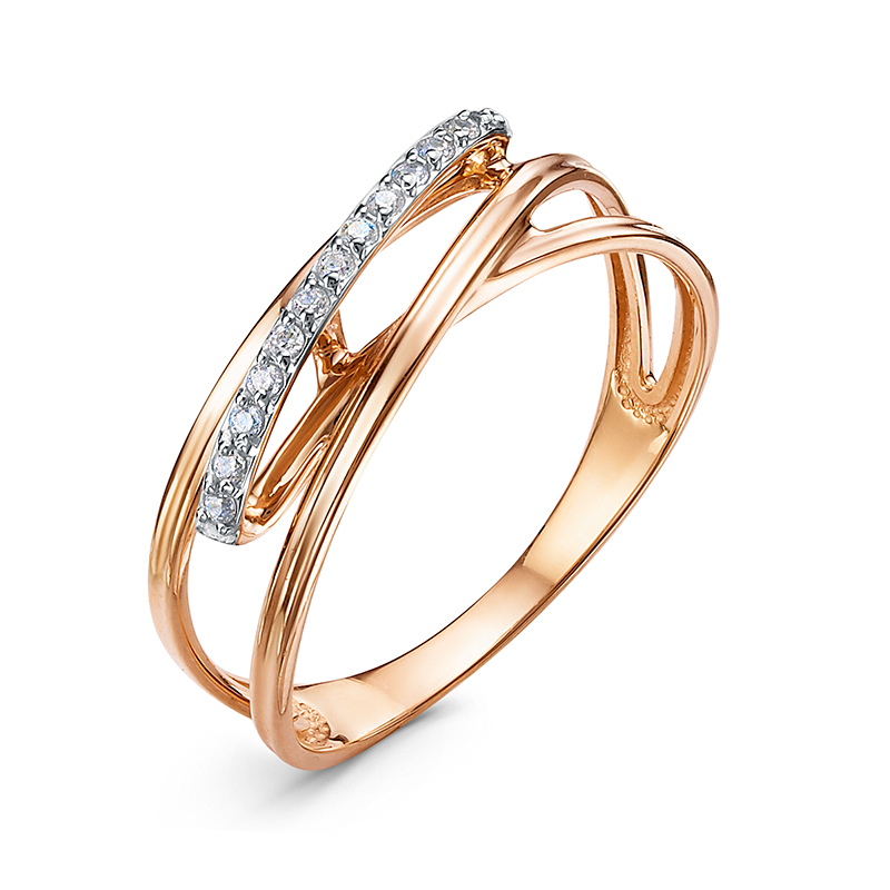 Ювелирное изделие - Кольцо из красного золота с фианитами в магазине Best-Gold 124909